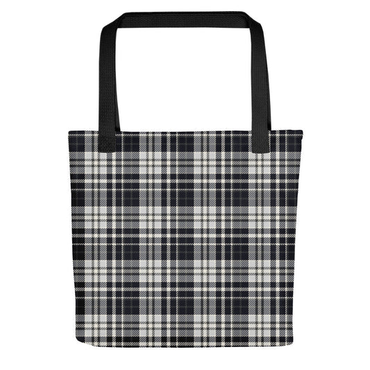 Black & White Tartan - Sustainably Made Tote Bag