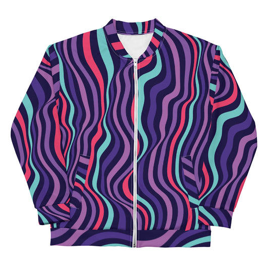 Multicolor Curved Lines - Sustainably Made Jacket