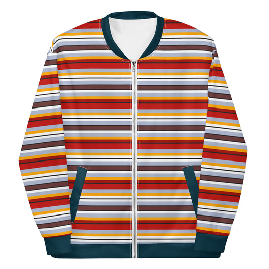 Multi Colored Lines - Inspired By Taylor Swift - Sustainably Made Bomber Jacket