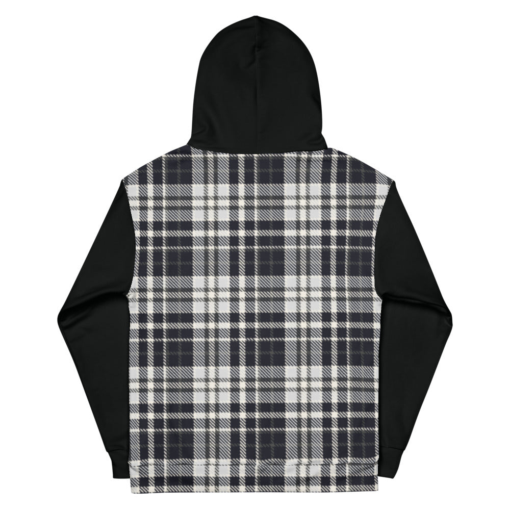 Black and White Tartan - Sustainably Made Hoodie