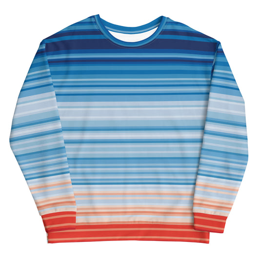 Climate Change Global Warming Stripes - Sustainably Made Sweatshirt