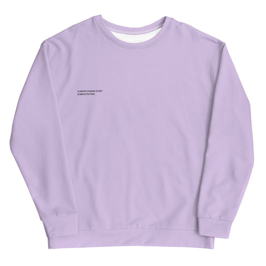 Mauve Climate Change Global Warming Statement - Sustainably Made Sweatshirt