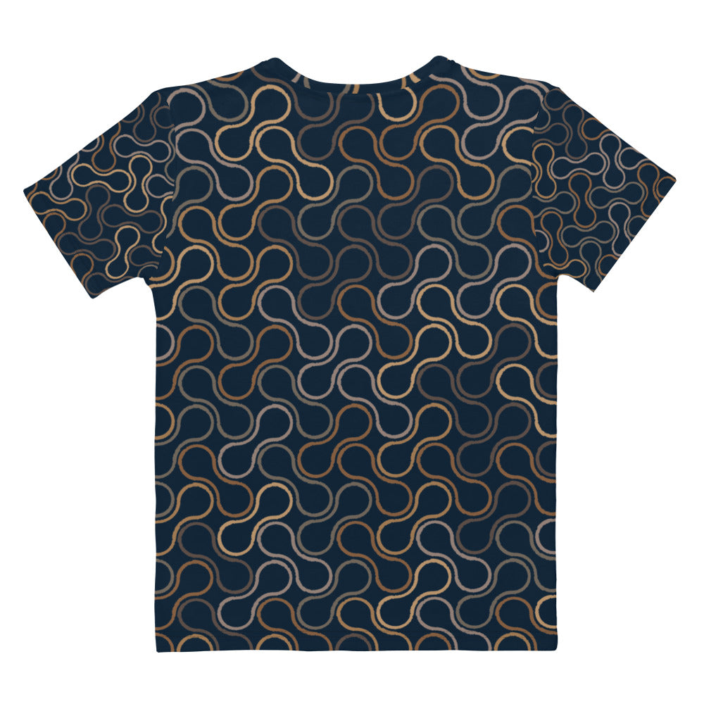 Navy Pattern - Sustainably Made Women’s Short Sleeve Tee