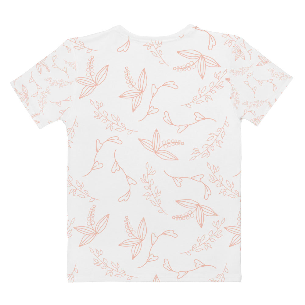 White Floral - Sustainably Made Women’s Short Sleeve Tee