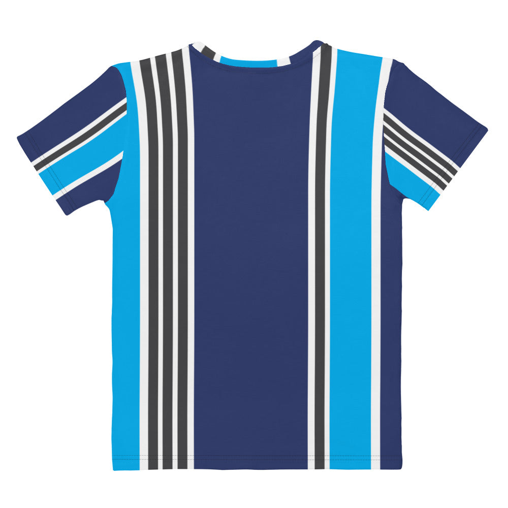 Blue Lines Vertical - Sustainably Made Women’s Short Sleeve Tee