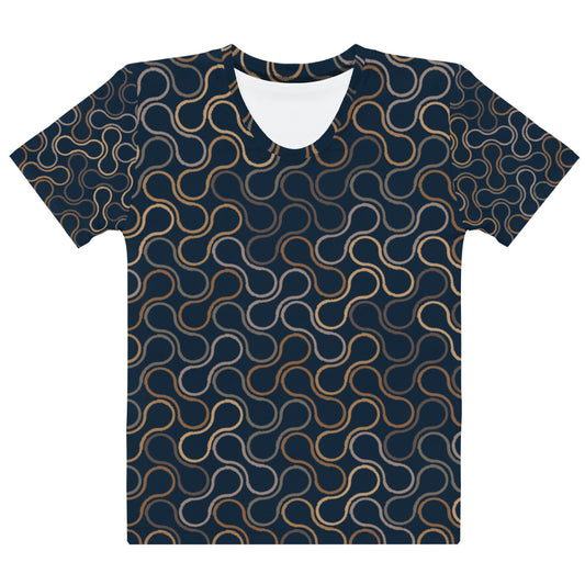 Navy Pattern - Sustainably Made Women’s Short Sleeve Tee