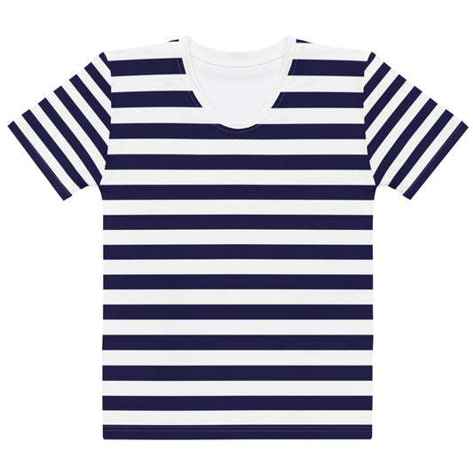 Dark Blue Stripes - Sustainably Made Women’s Short Sleeve Tee
