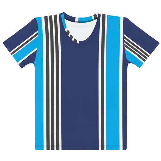 Blue Lines Vertical - Sustainably Made Women’s Short Sleeve Tee