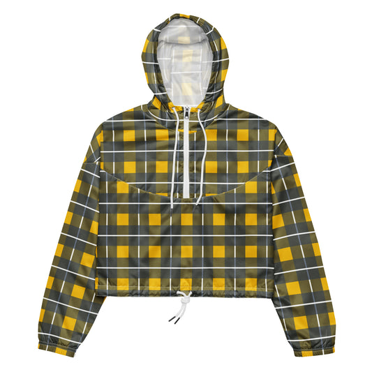 Yellow Tartan - Inspired By Harry Styles - Sustainably Made Women’s cropped windbreaker
