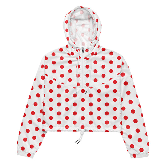 Red Polkadot - Inspired By Harry Styles - Sustainably Made Women’s cropped windbreaker