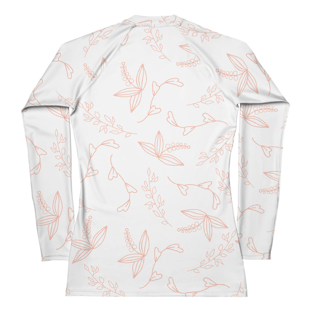 White Floral - Sustainably Made Long Sleeve Tee
