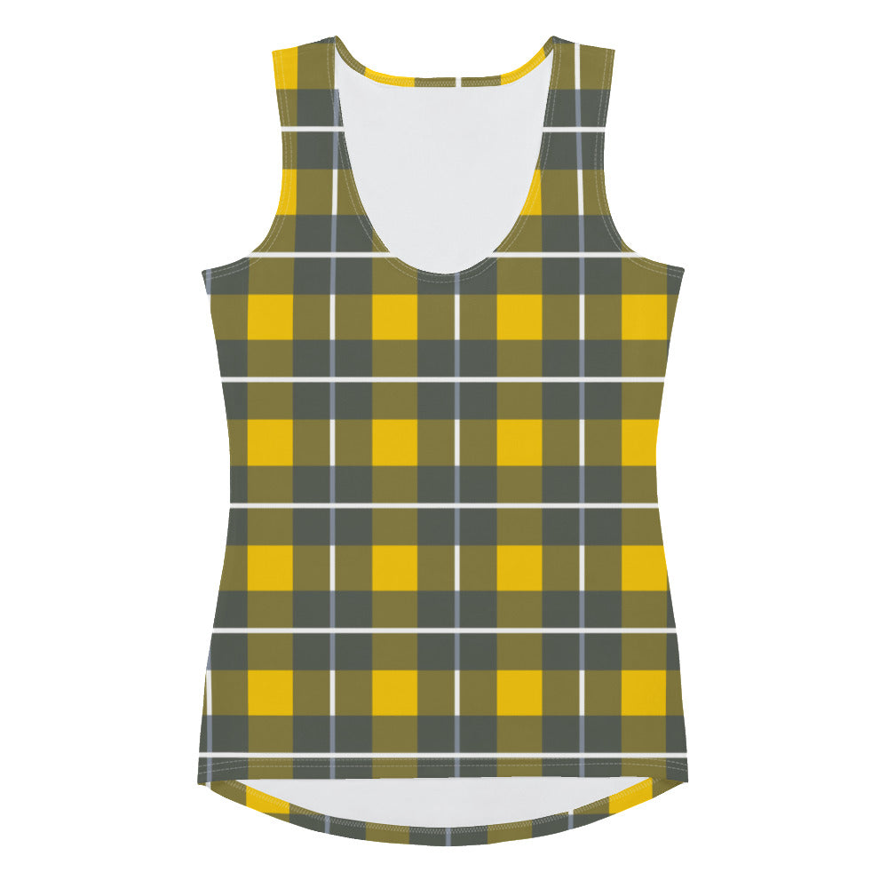 Yellow Tartan - Inspired By Harry Styles - Sustainably Made Tank Top
