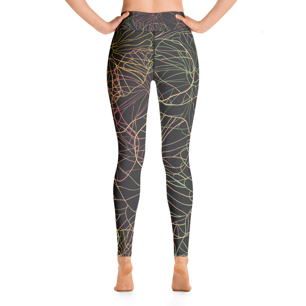 Neon Dark Floral - Sustainably Made Leggings