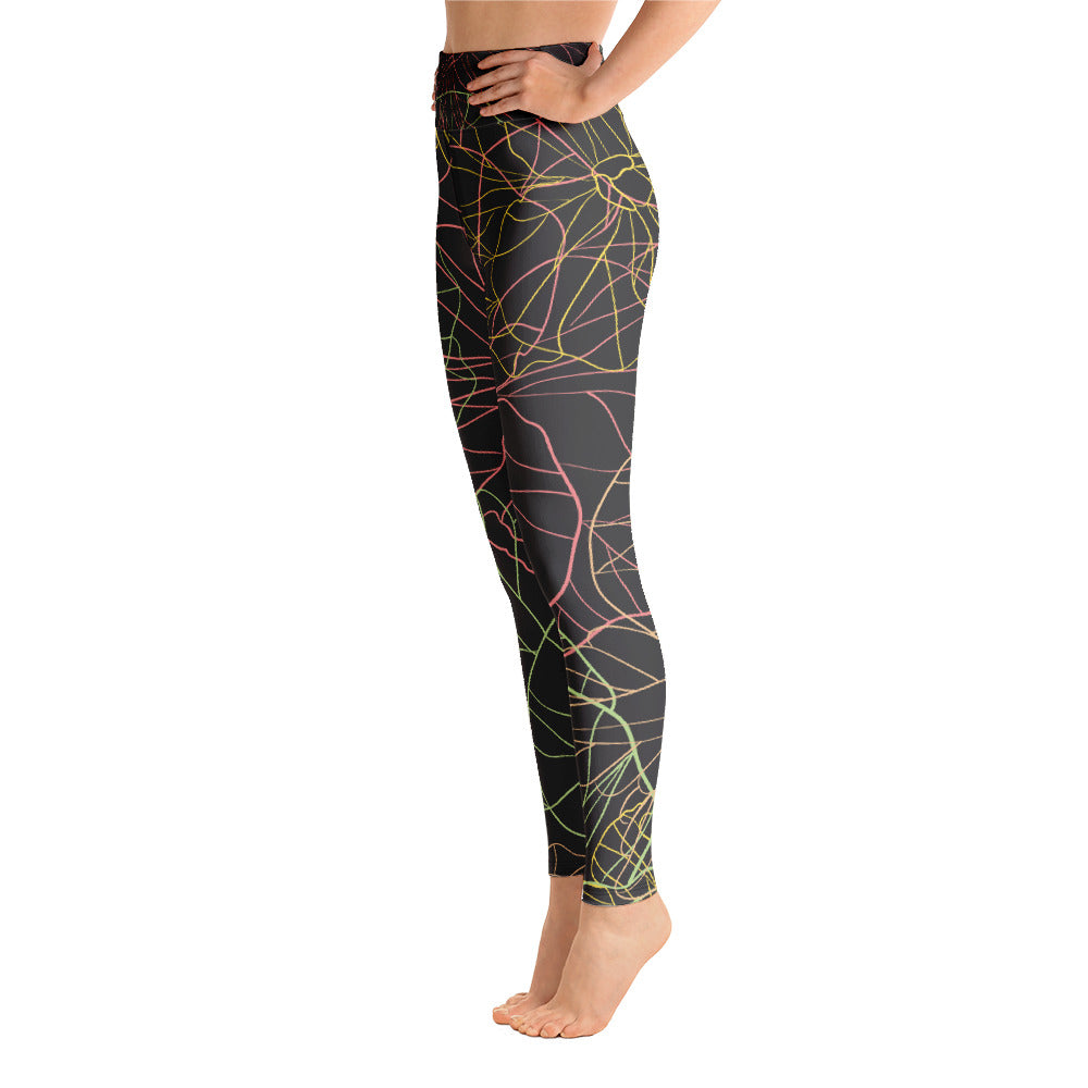 Neon Dark Floral - Sustainably Made Leggings