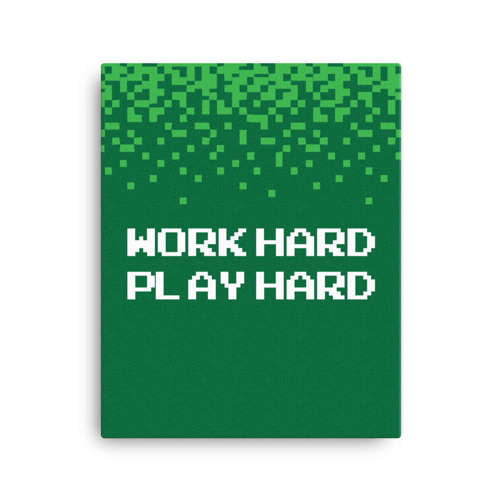 Work hard, play hard - Sustainably Made Home & Office Motivational Canvas Posters.