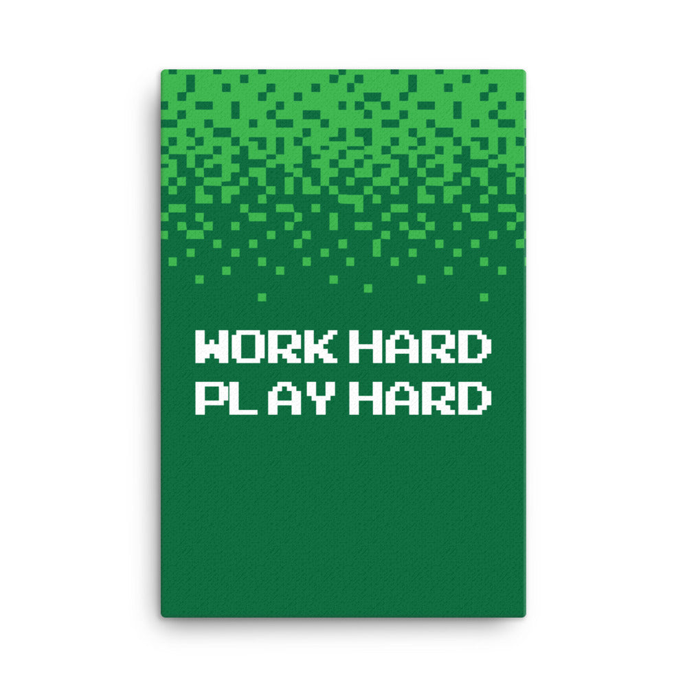 Work hard, play hard - Sustainably Made Home & Office Motivational Canvas Posters.