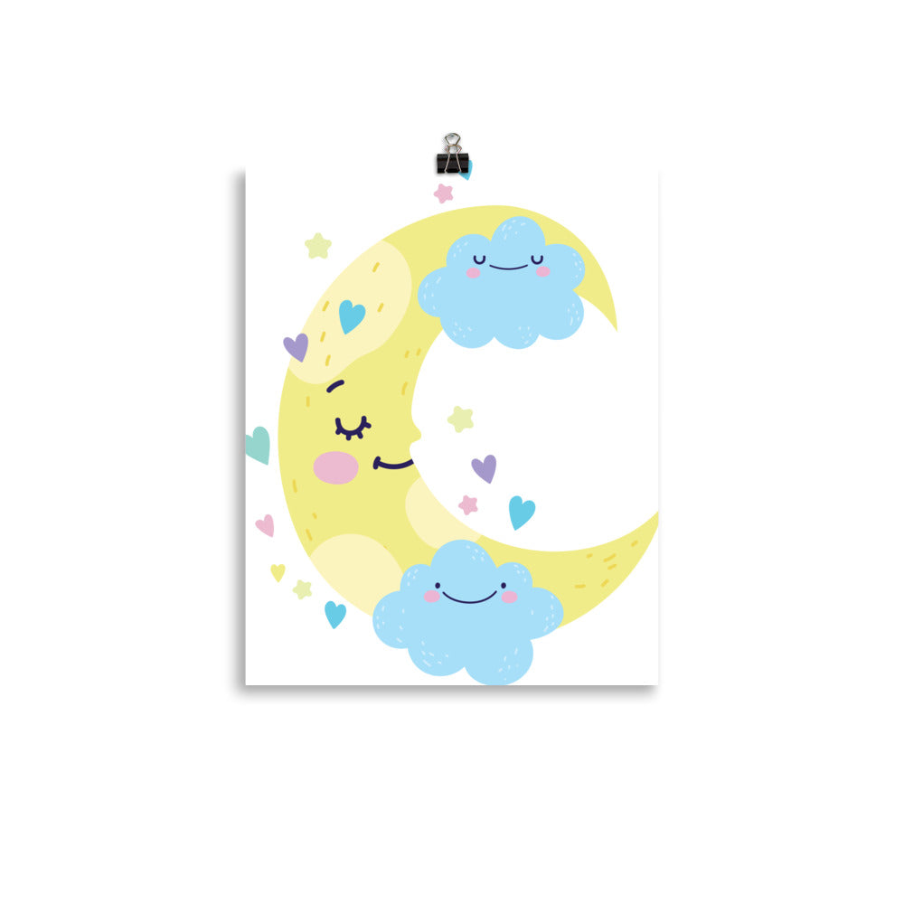 Sleepy Moon - Sustainably Made Wall Poster