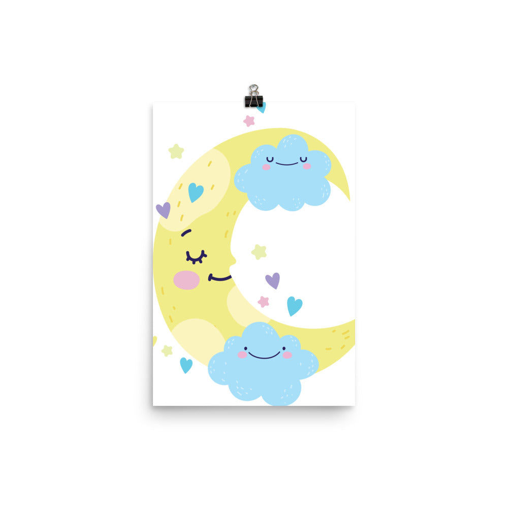 Sleepy Moon - Sustainably Made Wall Poster