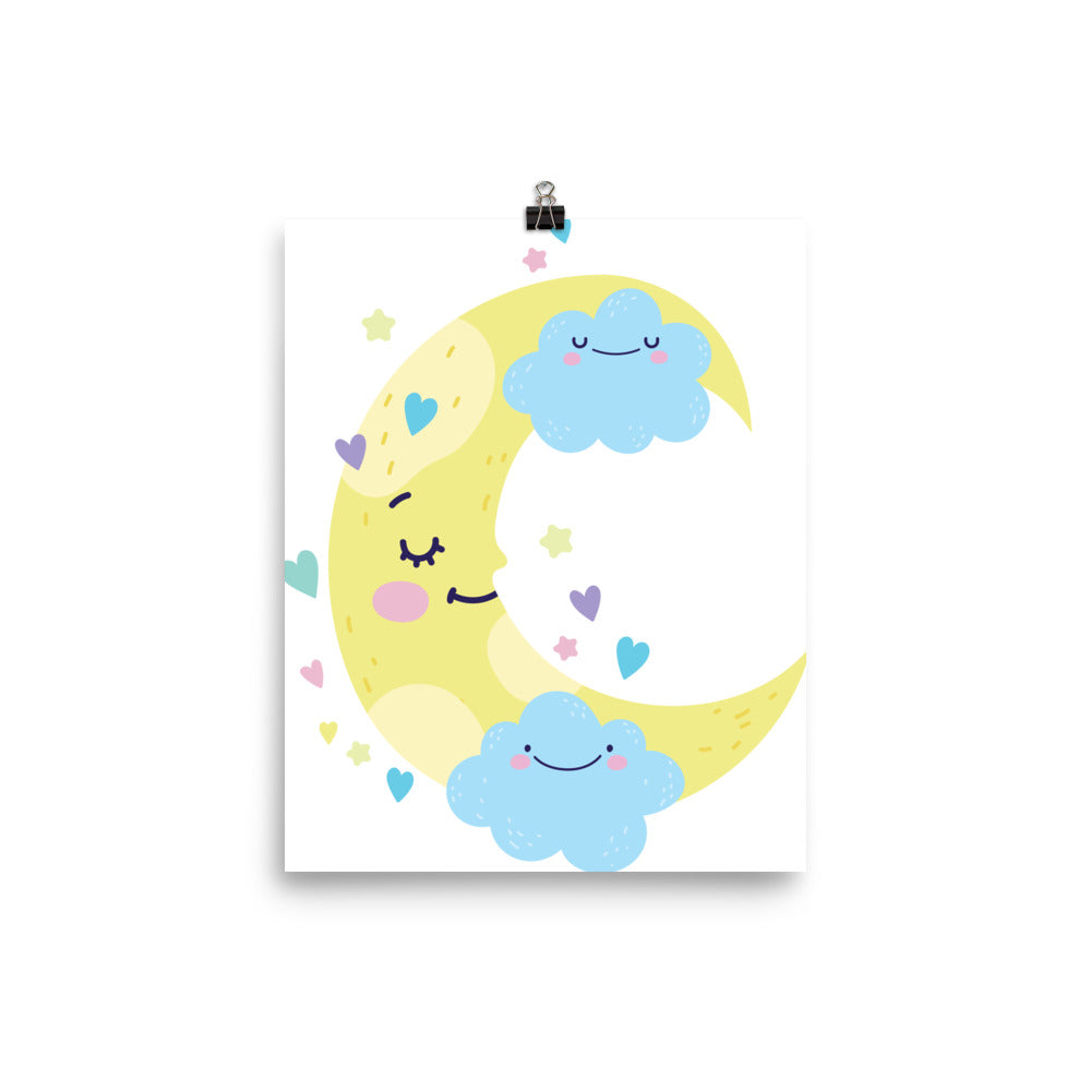 Sleepy Moon - Sustainably Made Wall Poster
