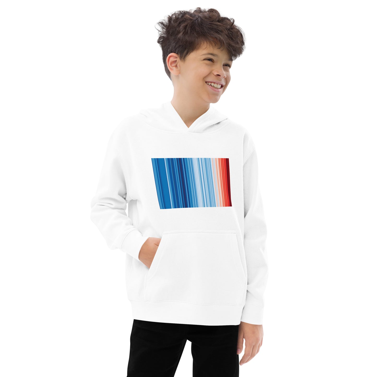 Climate Change Global Warming Stripes - Sustainably Made Kid's Hoodie