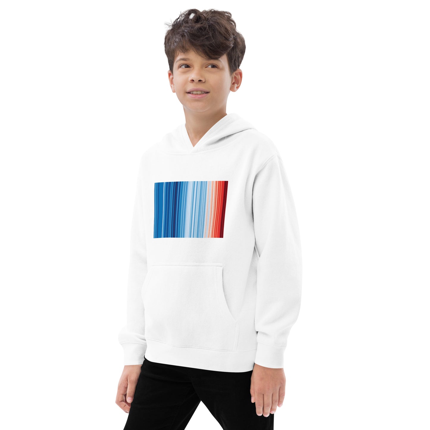 Climate Change Global Warming Stripes - Sustainably Made Kid's Hoodie