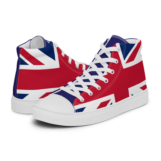 U.K Flag - Sustainably Made Men’s high top canvas shoes