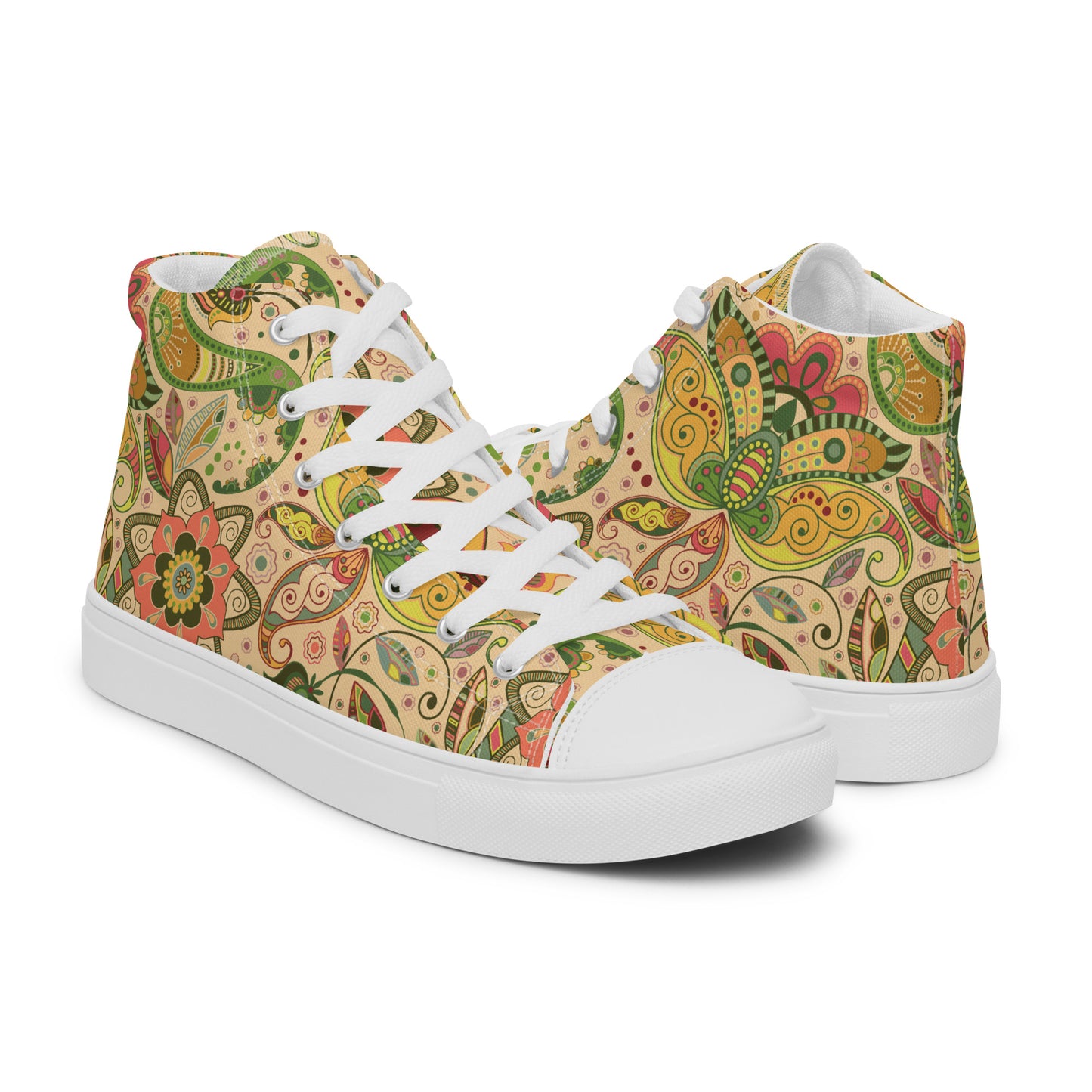 Floral Tribe - Men’s high top canvas shoes