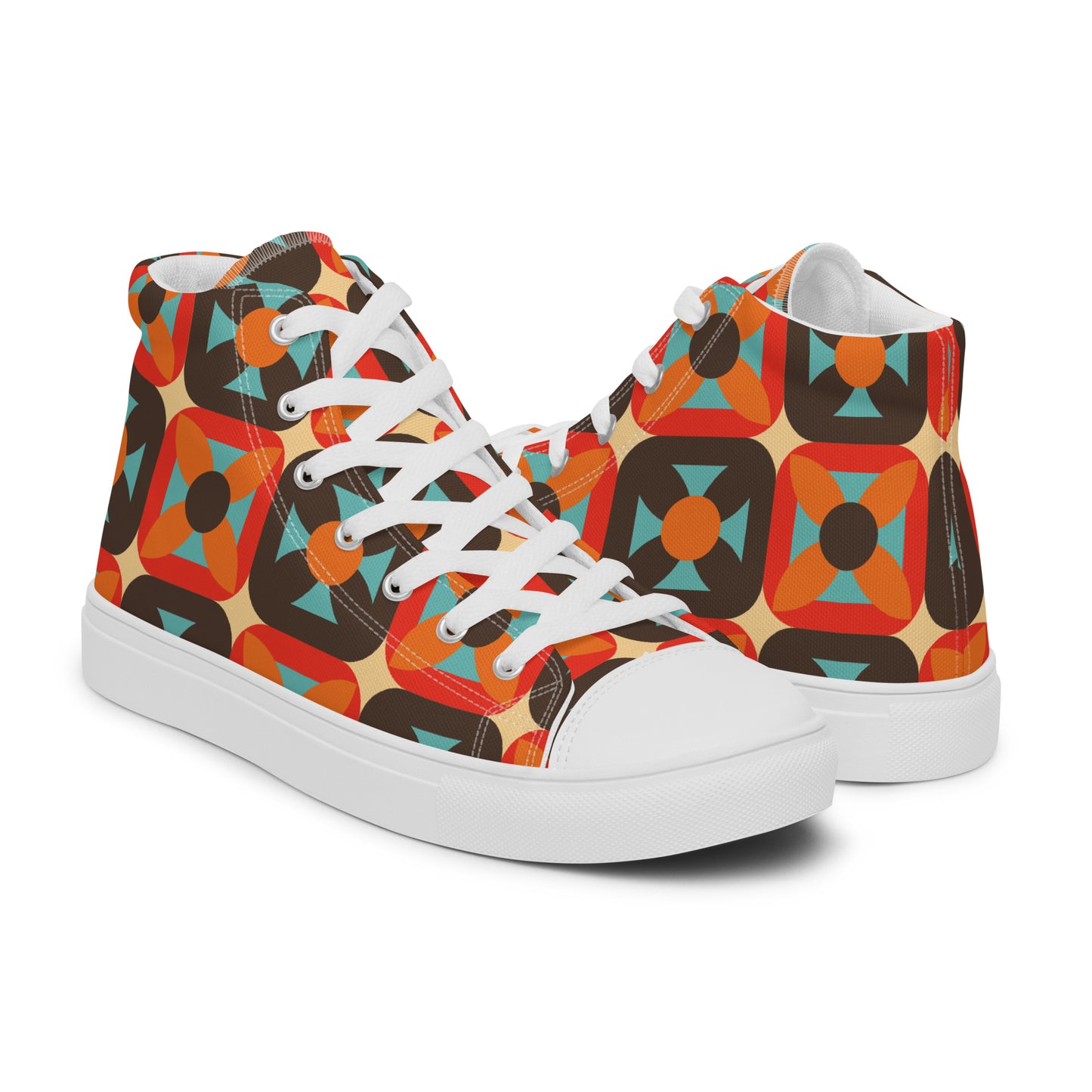 Retro Block - Sustainably Made Men’s high top canvas shoes