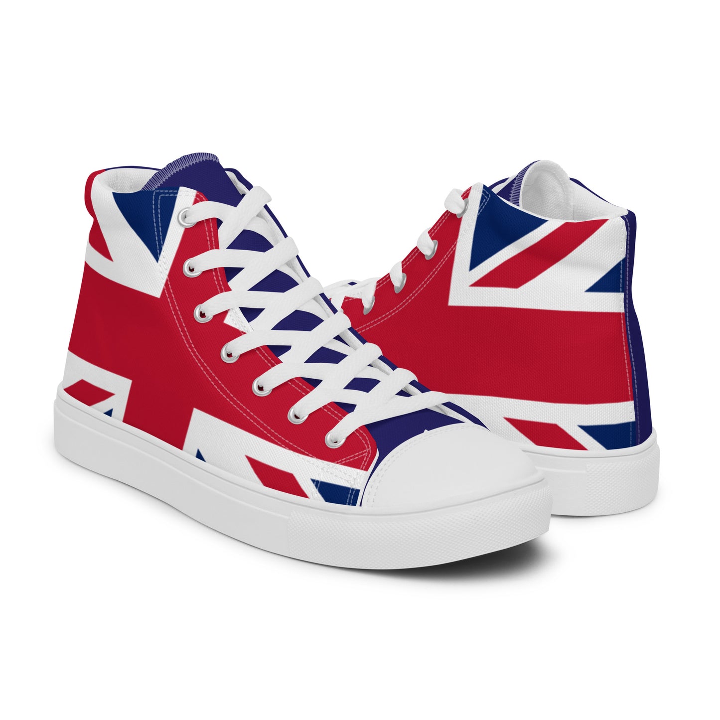 U.K Flag - Sustainably Made Men’s high top canvas shoes