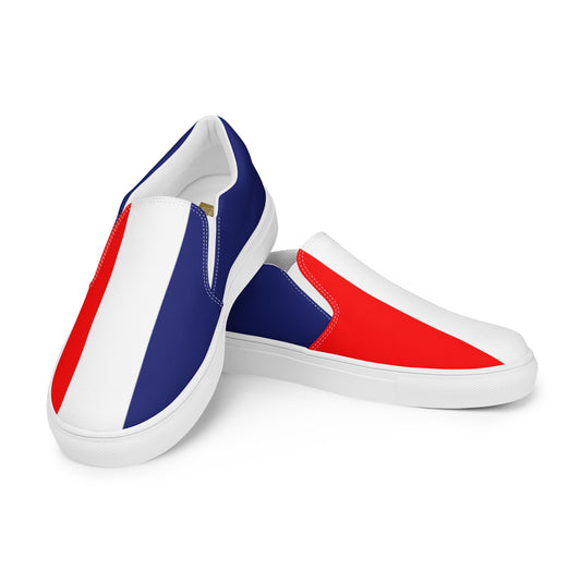 France Flag - Sustainably Made Men’s slip-on canvas shoes