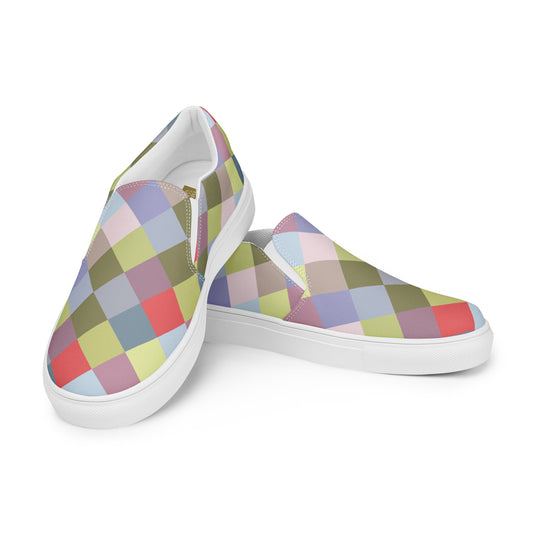 Colorful - Inspired By Harry Styles - Sustainably Made Men’s slip-on canvas shoes