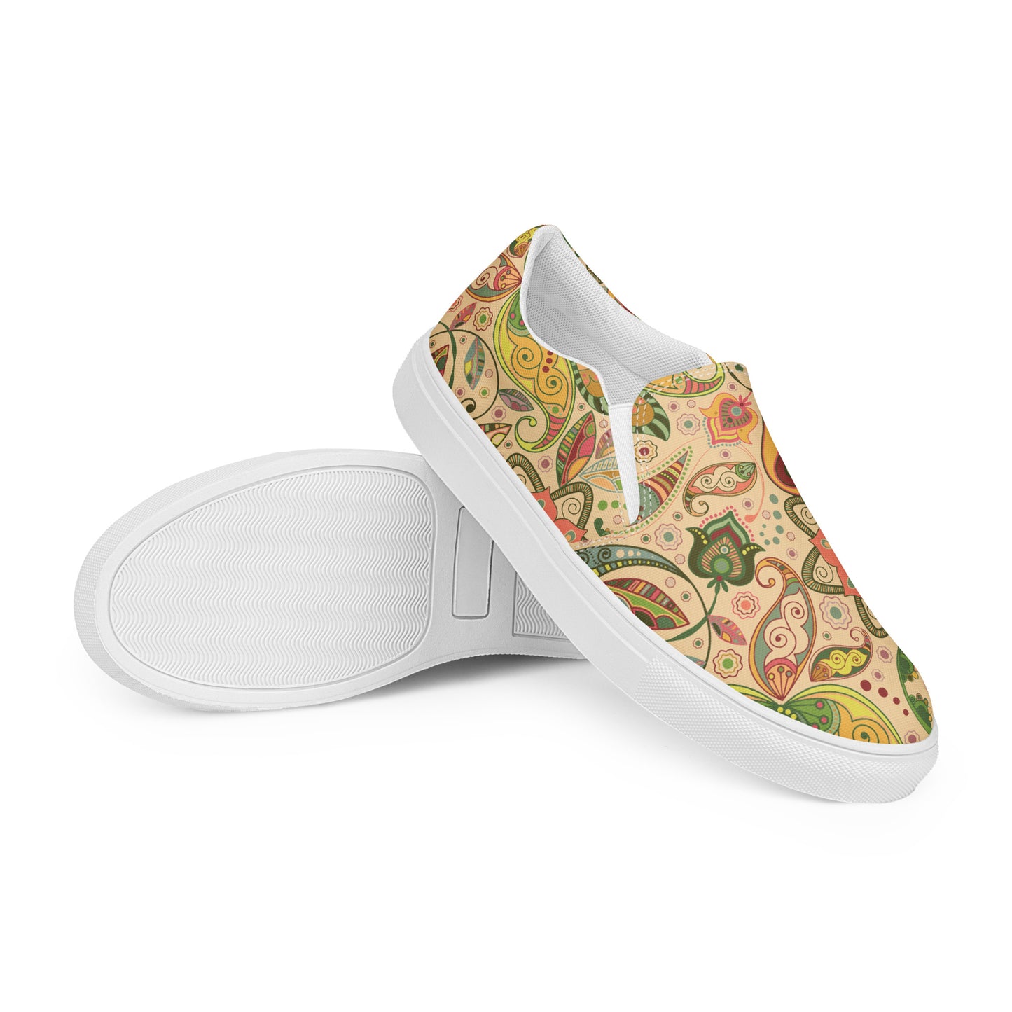 Floral Tribe - Men’s slip-on canvas shoes