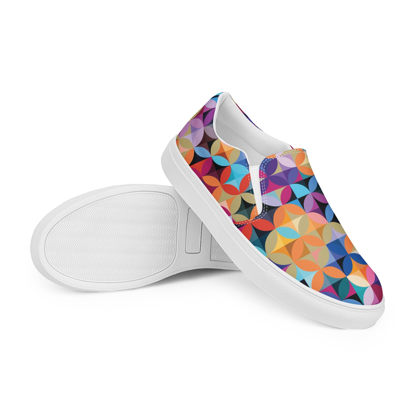 Multicolor Illusions - Men’s slip-on canvas shoes