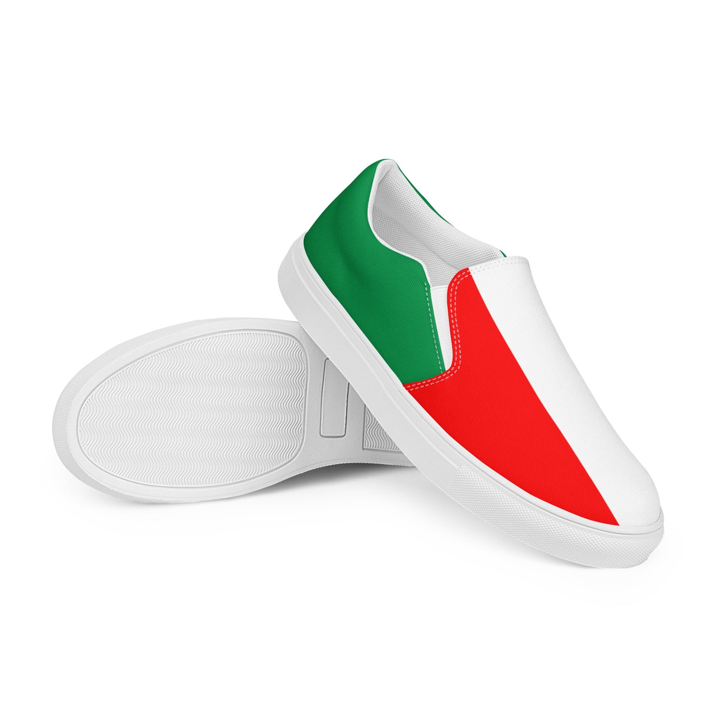 Italy Flag - Sustainably Made Men’s slip-on canvas shoes