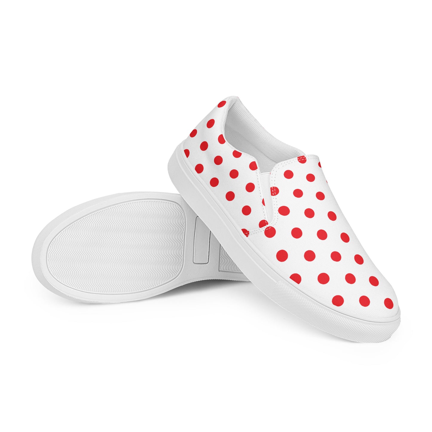Red Polkadot - Inspired By Harry Styles - Sustainably Made Men’s slip-on canvas shoes
