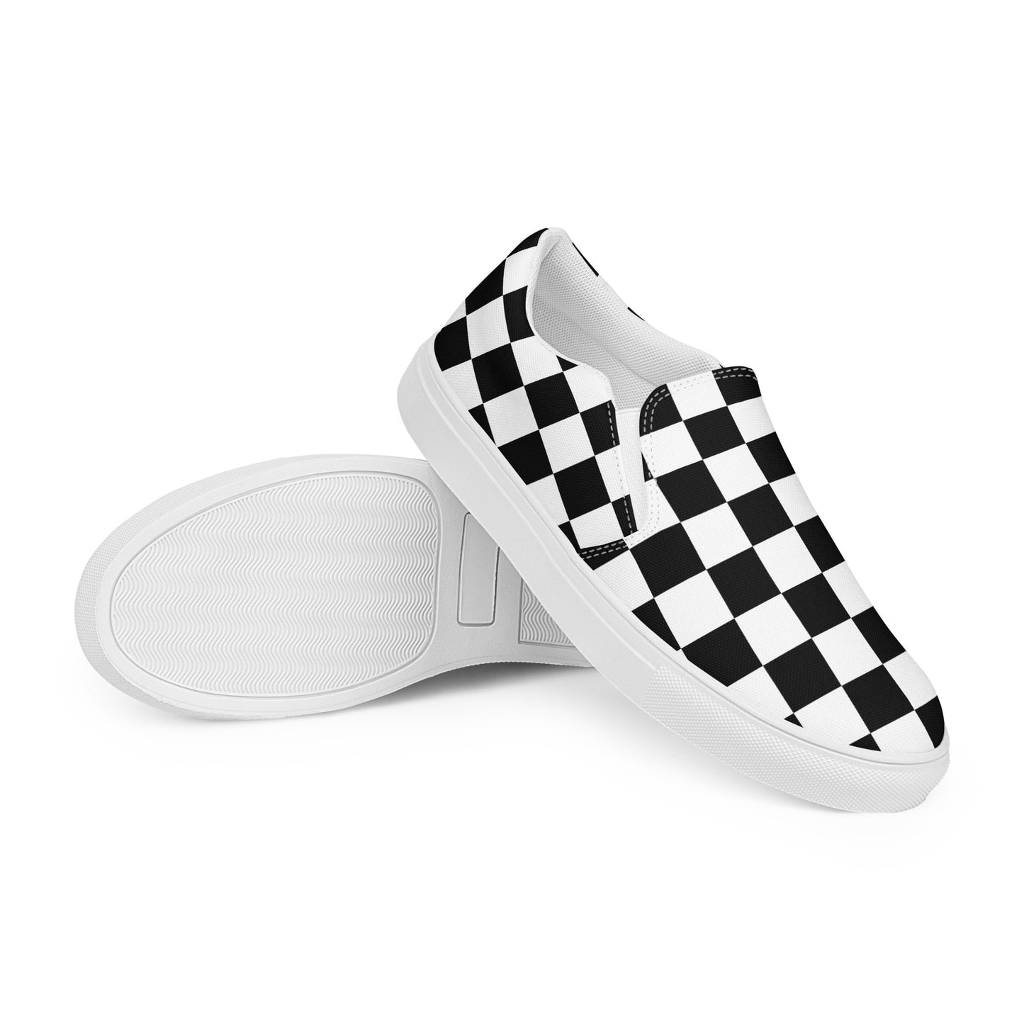 Checkmate - Inspired By Harry Styles - Sustainably Made Men’s slip-on canvas shoes