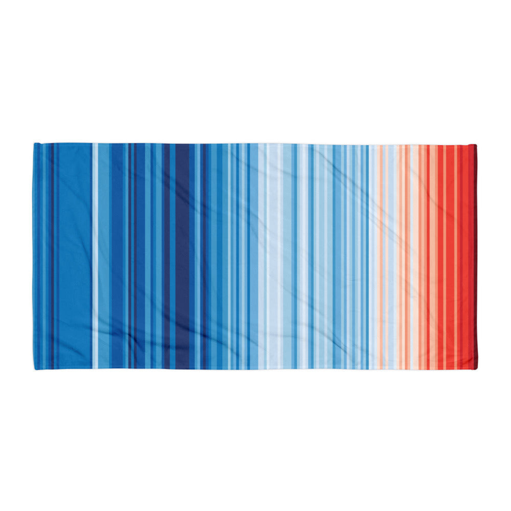 Climate Change Global Warming Stripes - Sustainably Made Towel