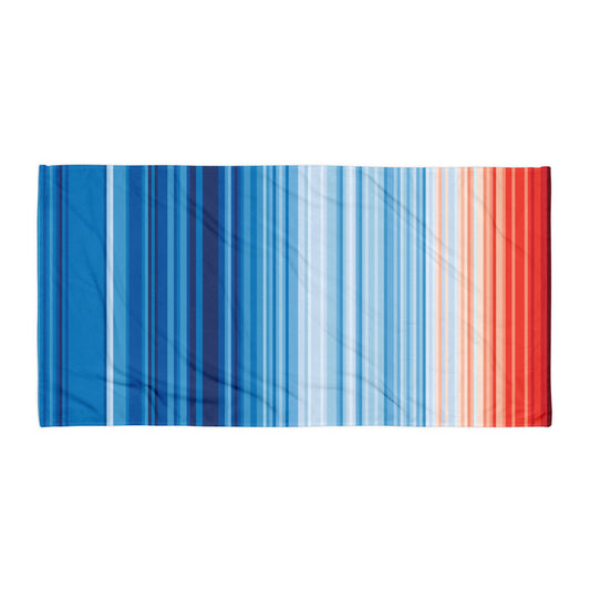 Climate Change Global Warming Stripes - Sustainably Made Towel