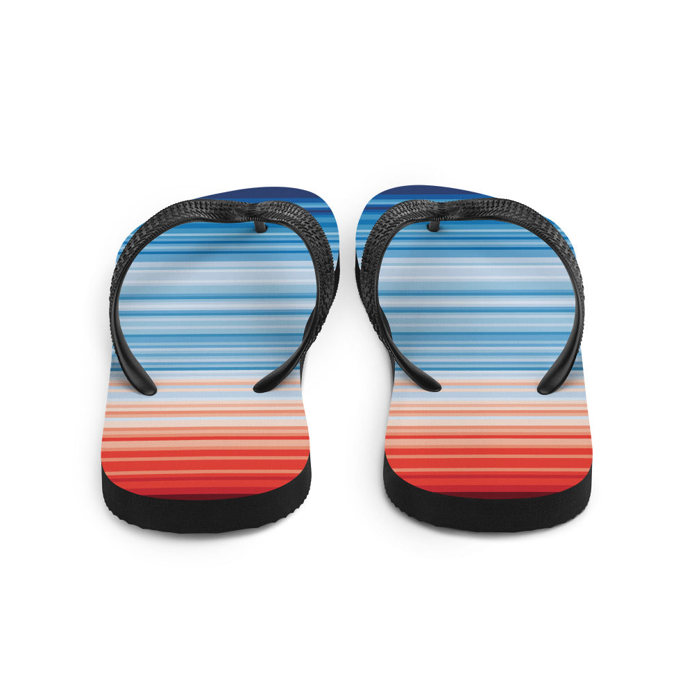 Climate Change Global Warming Stripes - Sustainably Made Flip-Flops