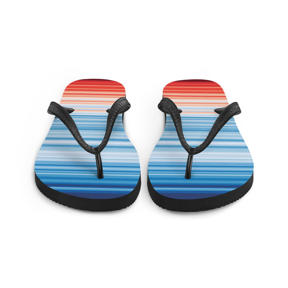 Climate Change Global Warming Stripes - Sustainably Made Flip-Flops
