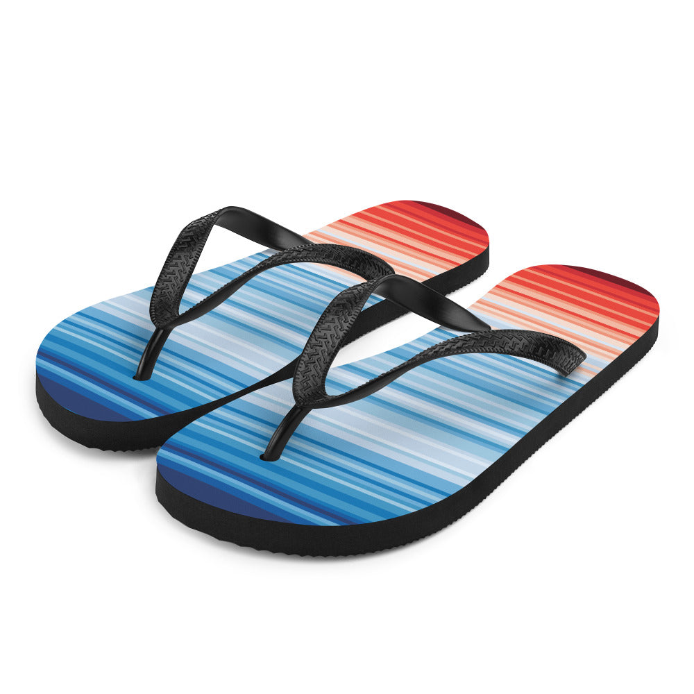 Climate Change Global Warming Stripes - Sustainably Made Flip-Flops