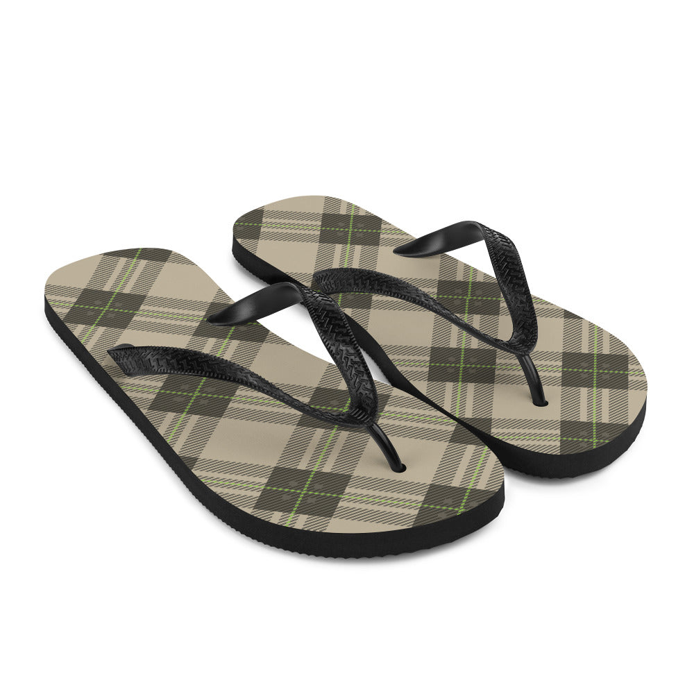 Brown Tartan - Sustainably Made Flip-Flops