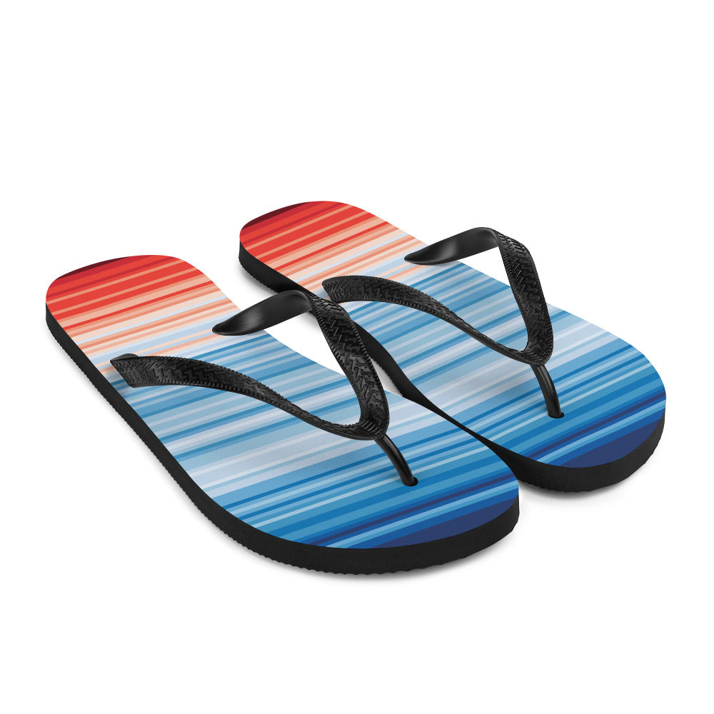 Climate Change Global Warming Stripes - Sustainably Made Flip-Flops