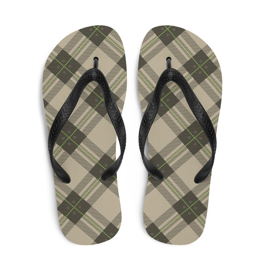 Brown Tartan - Sustainably Made Flip-Flops