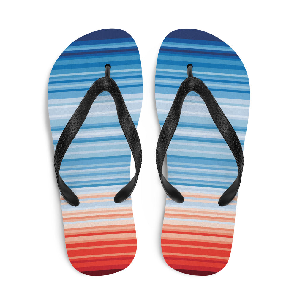 Climate Change Global Warming Stripes - Sustainably Made Flip-Flops