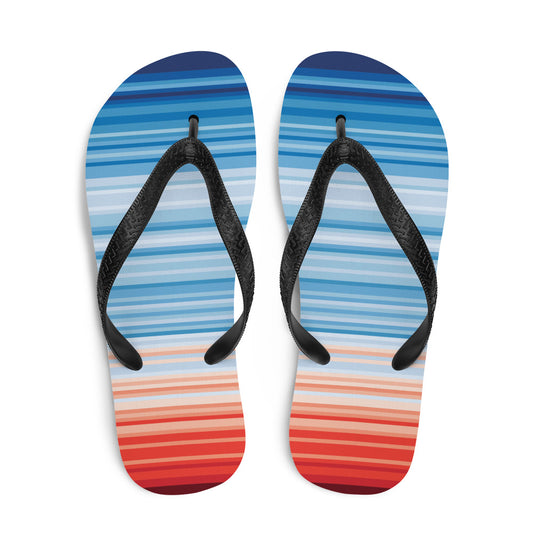 Climate Change Global Warming Stripes - Sustainably Made Flip-Flops
