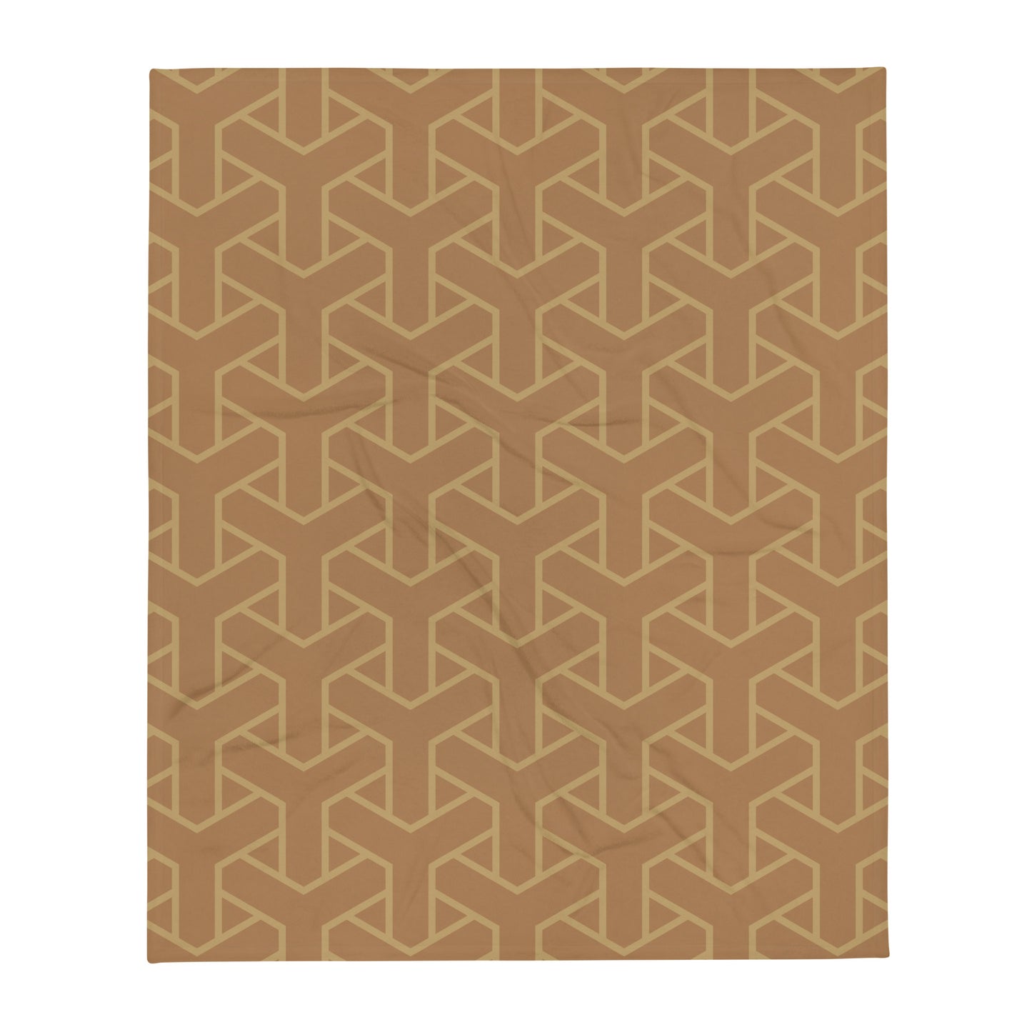 Retro Brown pattern - Sustainably Made Throw Blanket