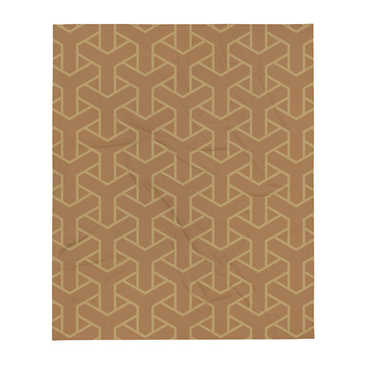 Retro Brown pattern - Sustainably Made Throw Blanket