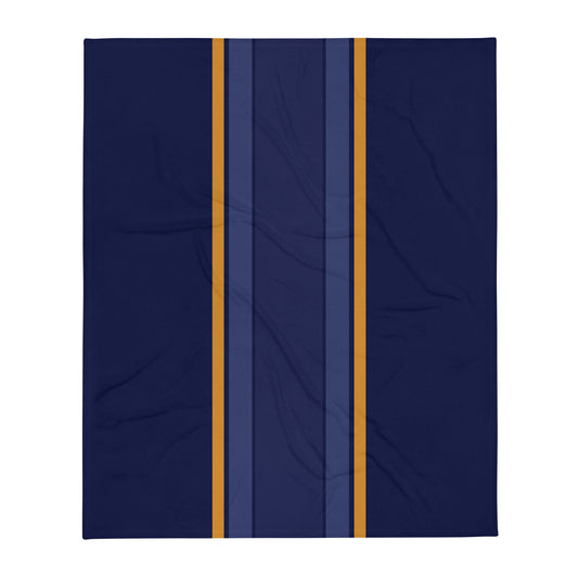 Vertical Dark Blue - Sustainably Made Throw Blanket