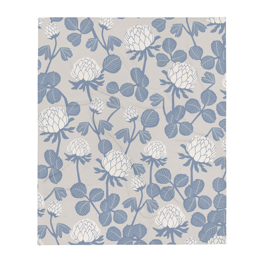 Grey Floral - Sustainably Made Throw Blanket